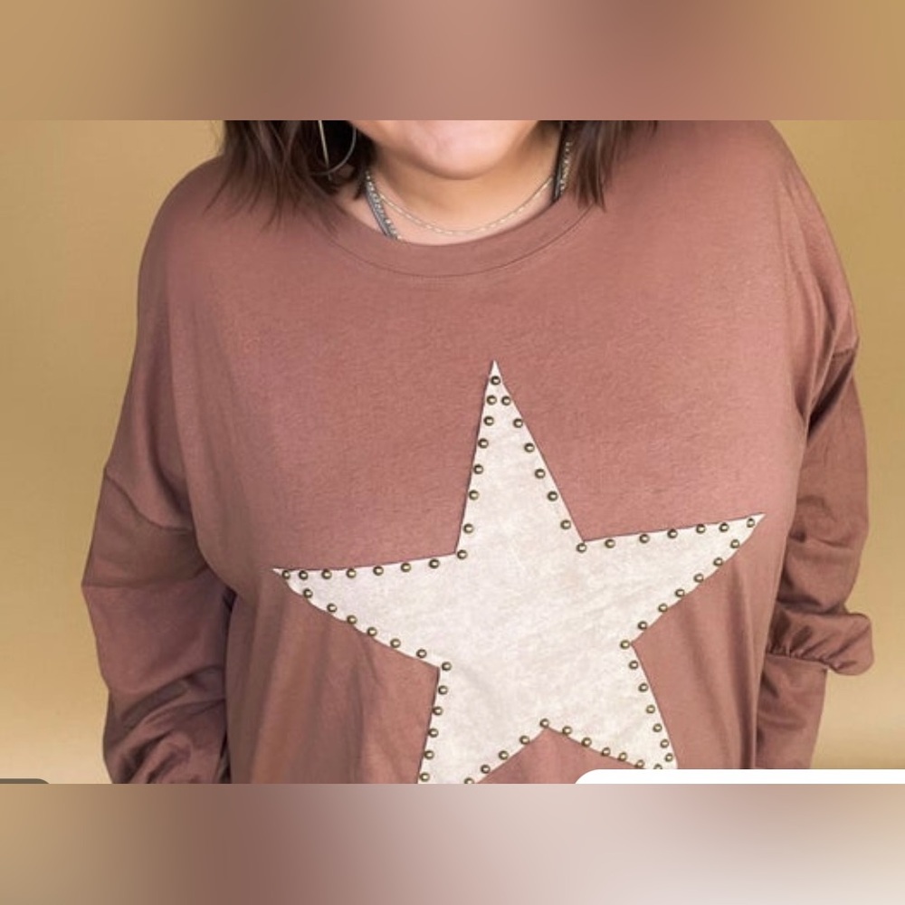 Suede star top